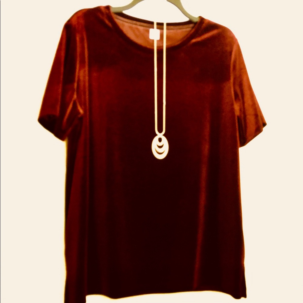 Old Navy: Burgundy Velvet Top